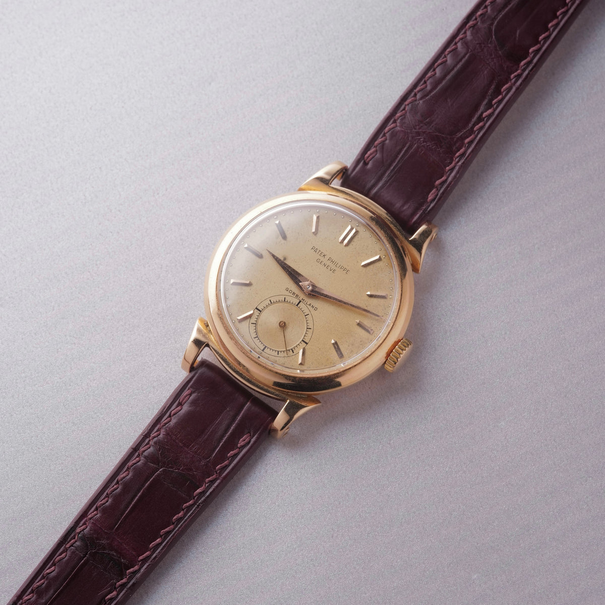 Patek Phillipe 1491 "Scroll Lugs" Pink Gold Gobbi-Milano
