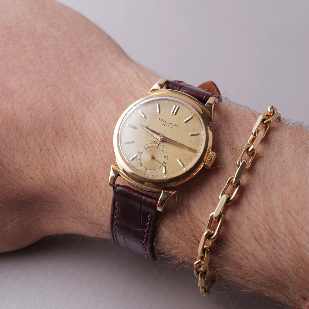 Patek Phillipe 1491 "Scroll Lugs" Pink Gold Gobbi-Milano